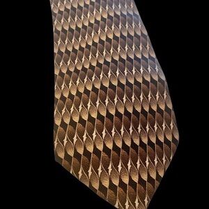 Via Europa Men's Tie Brown and Gold Like New
